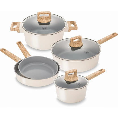 Nonstick Ceramic Cookware Set with Stay-Cool Handles