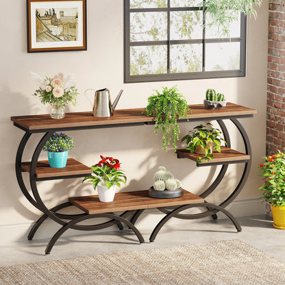3-Tier Small Table with Storage Shelves