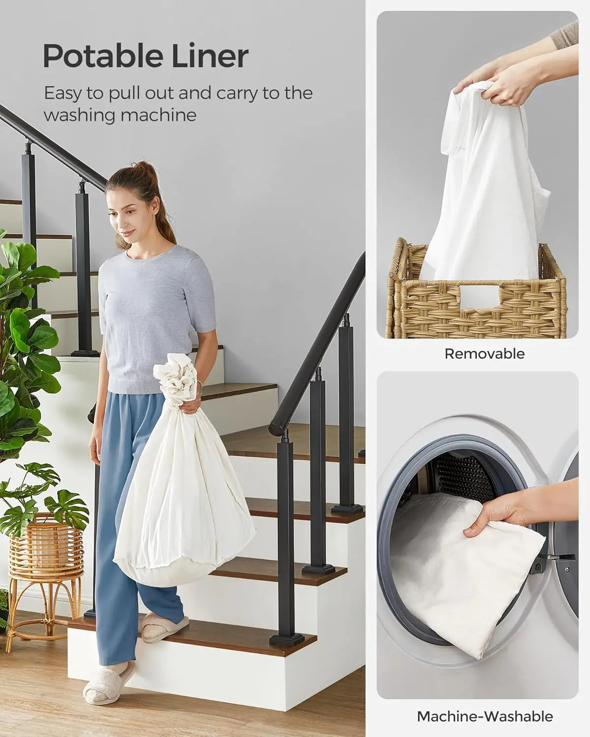 37-Gallon Rolling Laundry Basket with Lid