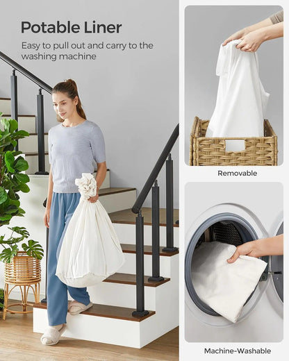37-Gallon Rolling Laundry Basket with Lid