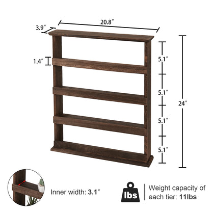 Wooden Wall Mount Spice Rack Holder