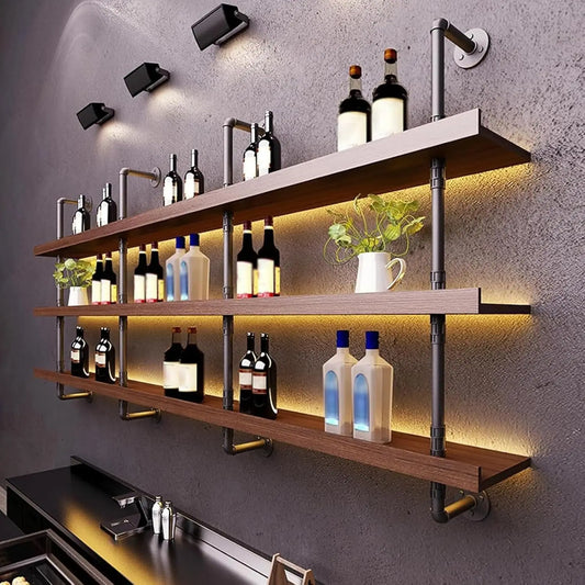 39.7in Solid Wood Wall Mounted Wine Rack