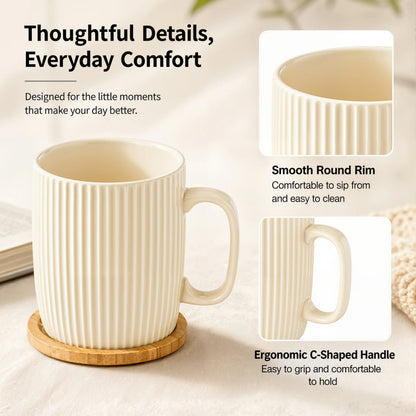 Ceramic Coffee Mugs Set of 4  with Handles
