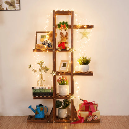 6 Tier Wooden Plant Stand Holder