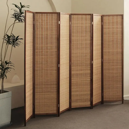 Natural Brown  6 Panel Bamboo Room Divider