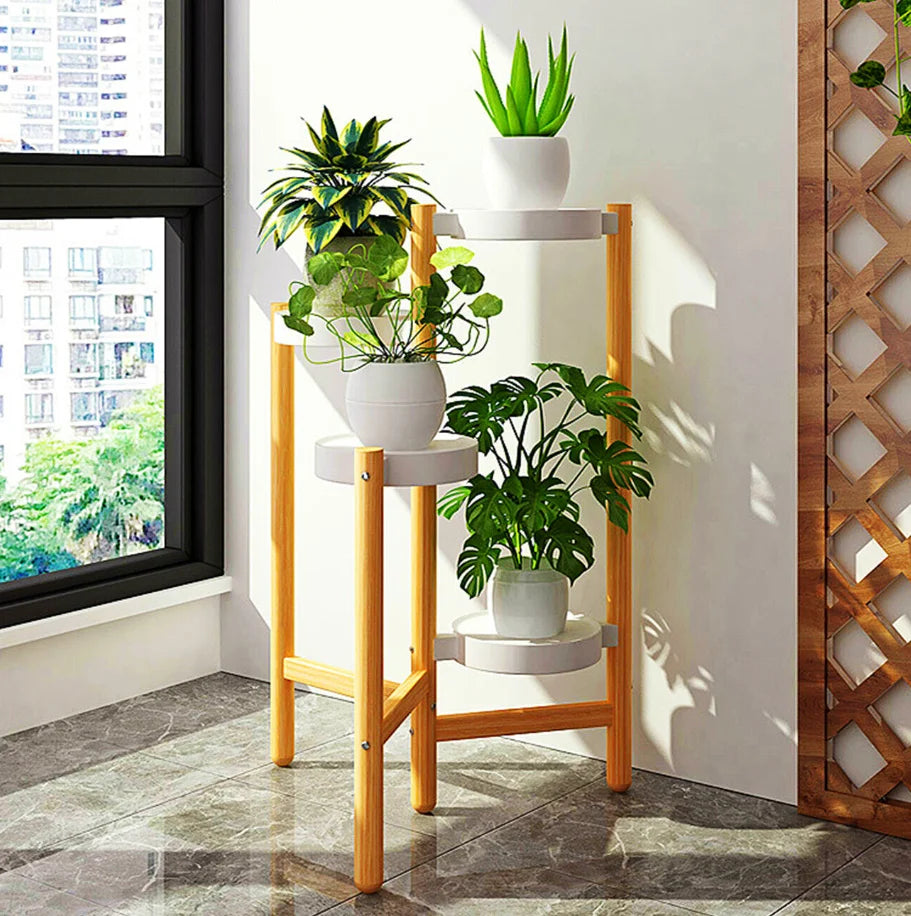 Display Shelf Stand Bamboo Plant Pot Holder