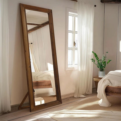 Rustic Wood Frame Full Length Mirror