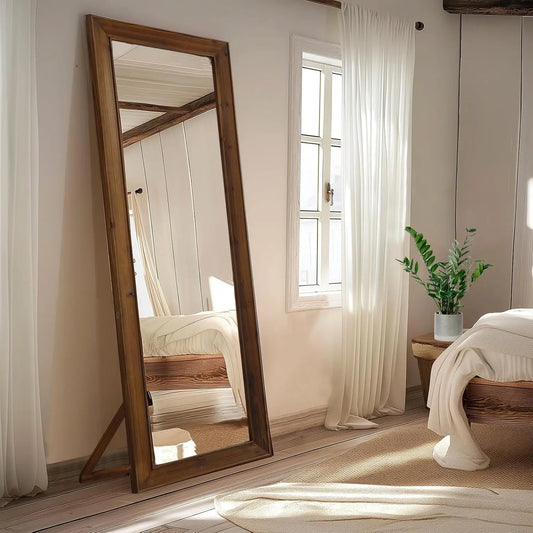 Rustic Wood Frame Full Length Mirror