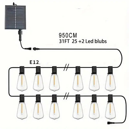 Solar Rechargeable Outdoor LED String Lights