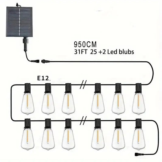 Solar Rechargeable Outdoor LED String Lights