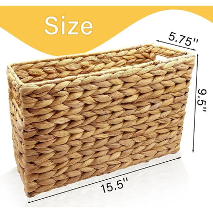 Hand-Woven Magazine Holder Narrow Bin