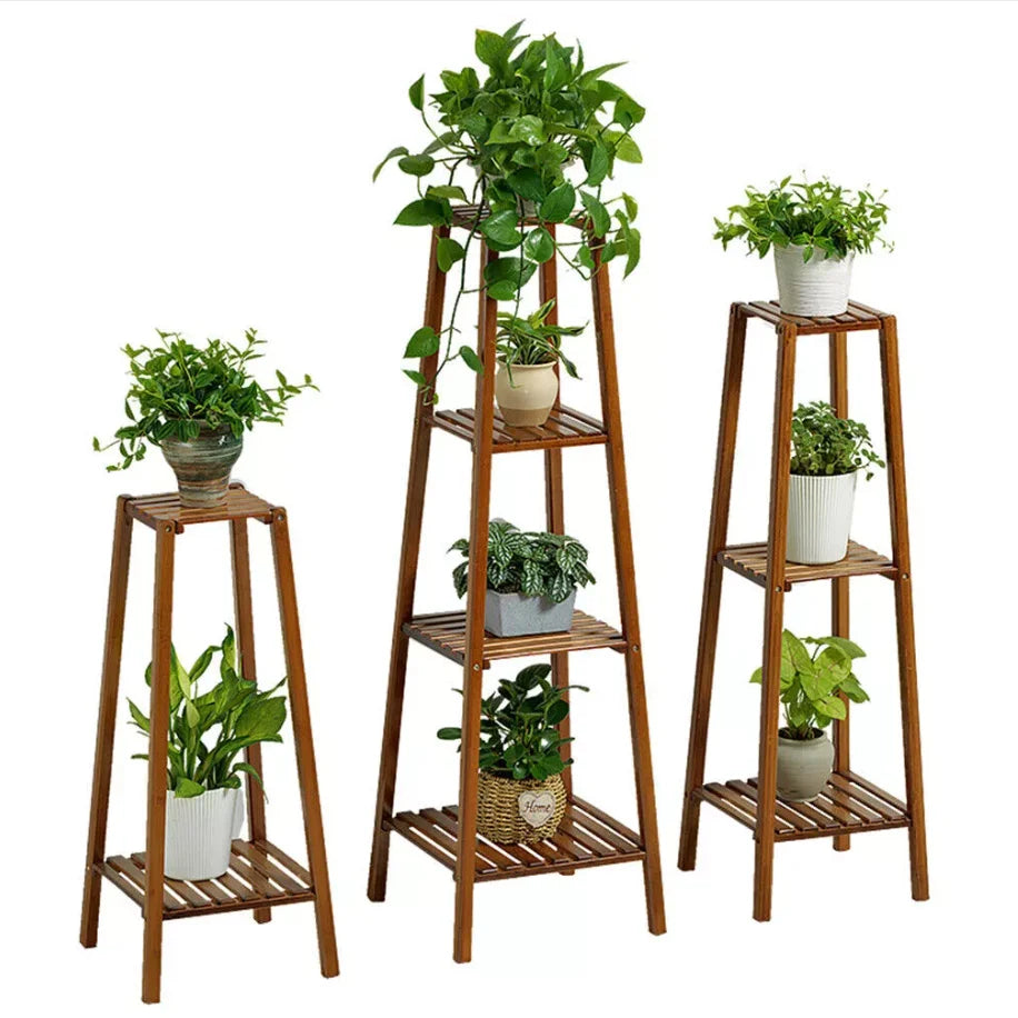 Bamboo Tall Plant Stand Storage Rack