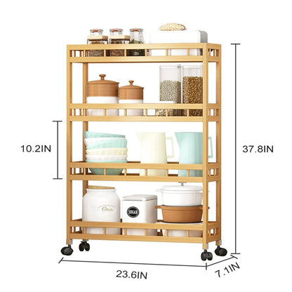 Slim  Narrow 4-Tier Rolling Storage Cart