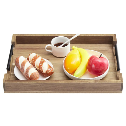17"x12" Wood Serving Tray With Handles