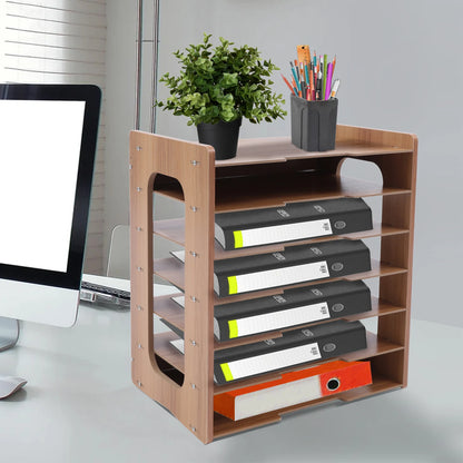7Tier Wood Office Paper Organizer Desktop 36*25*38.5cm