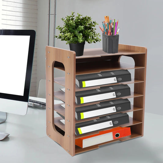 7Tier Wood Office Paper Organizer Desktop 36*25*38.5cm