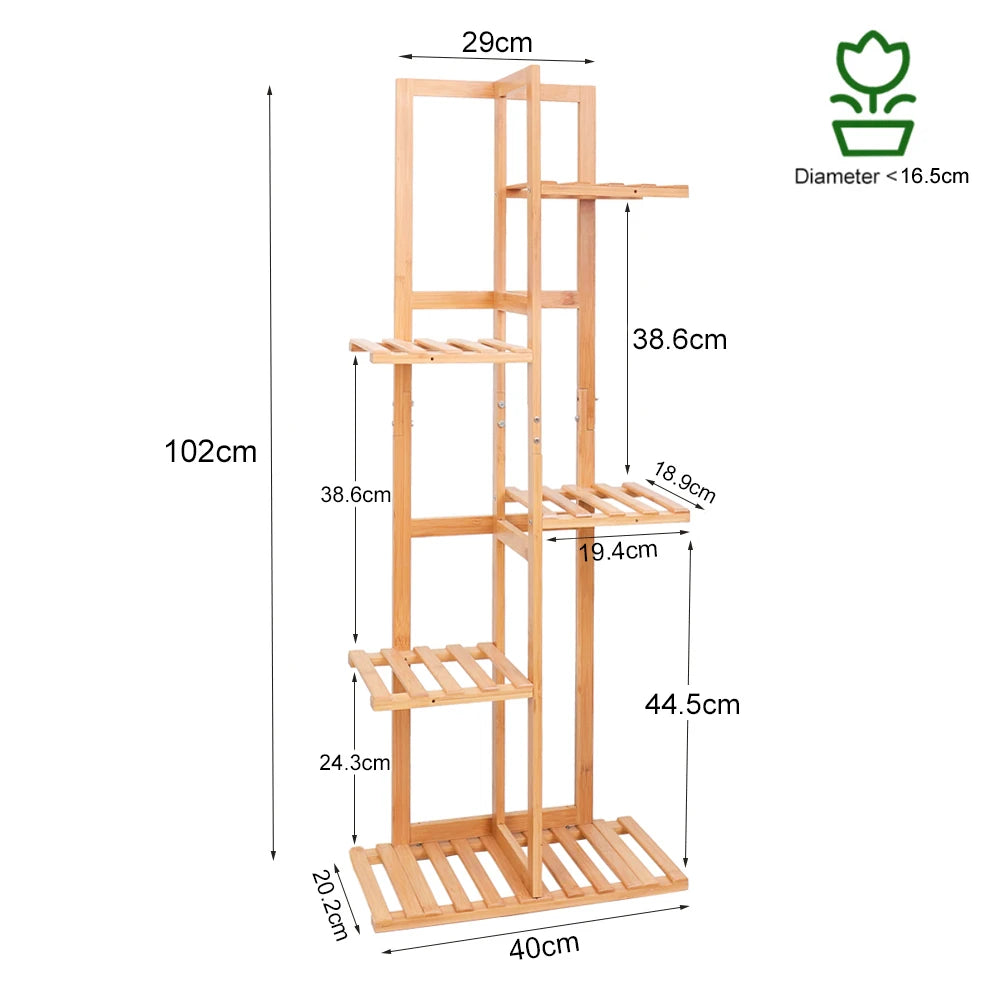 Vertically Bamboo Flower Shelf Rack Plant Stand