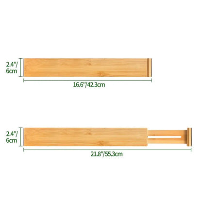 Adjustable Bamboo Drawer Dividers, Expandable Drawer Organizer