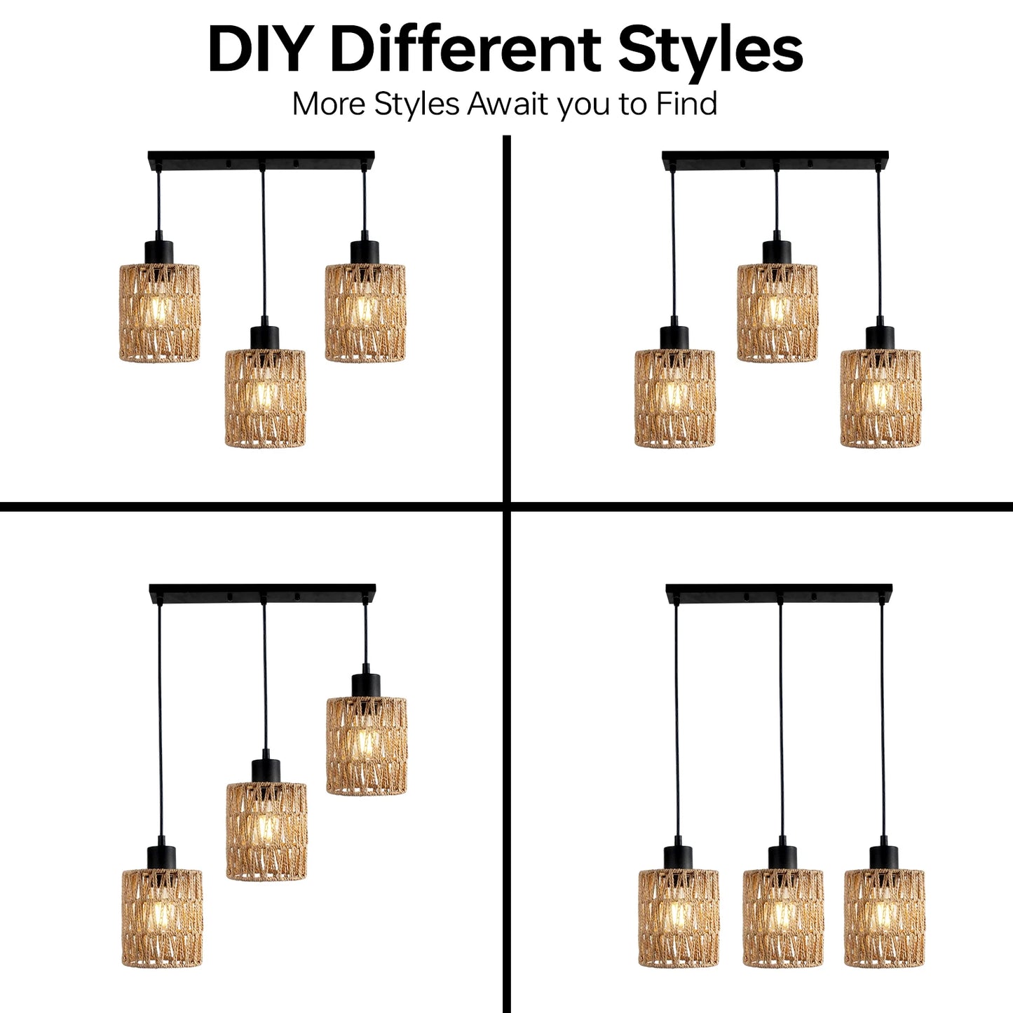 Boho Hanging Light Fixture for Kitchen Island