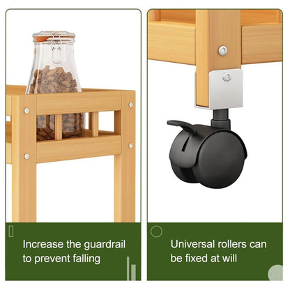 Slim  Narrow 4-Tier Rolling Storage Cart