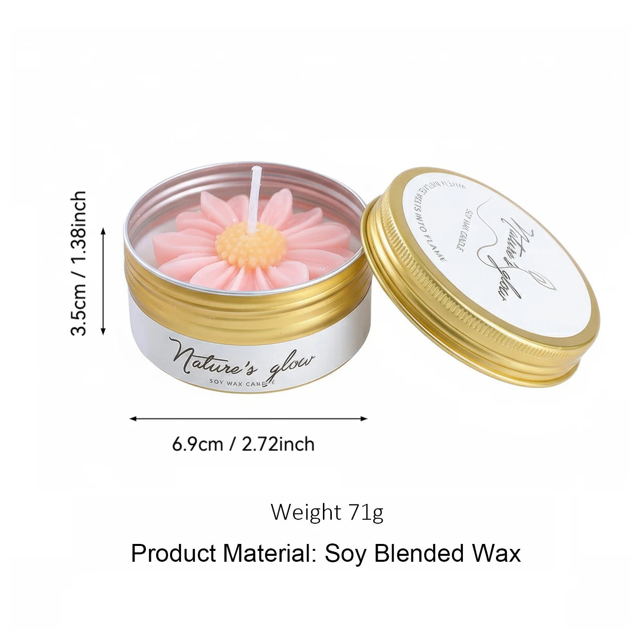 Handmade Soy Wax Flower Candle Tin
