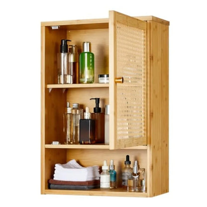 Bamboo Medicine Cabinet with Rattan Doors