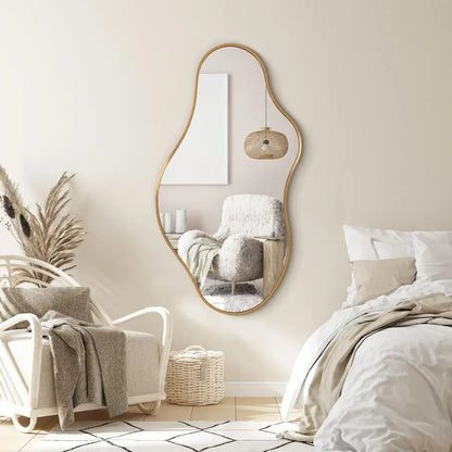 20x36 Gold Boho Abstract Asymmetrical Wall Mirror