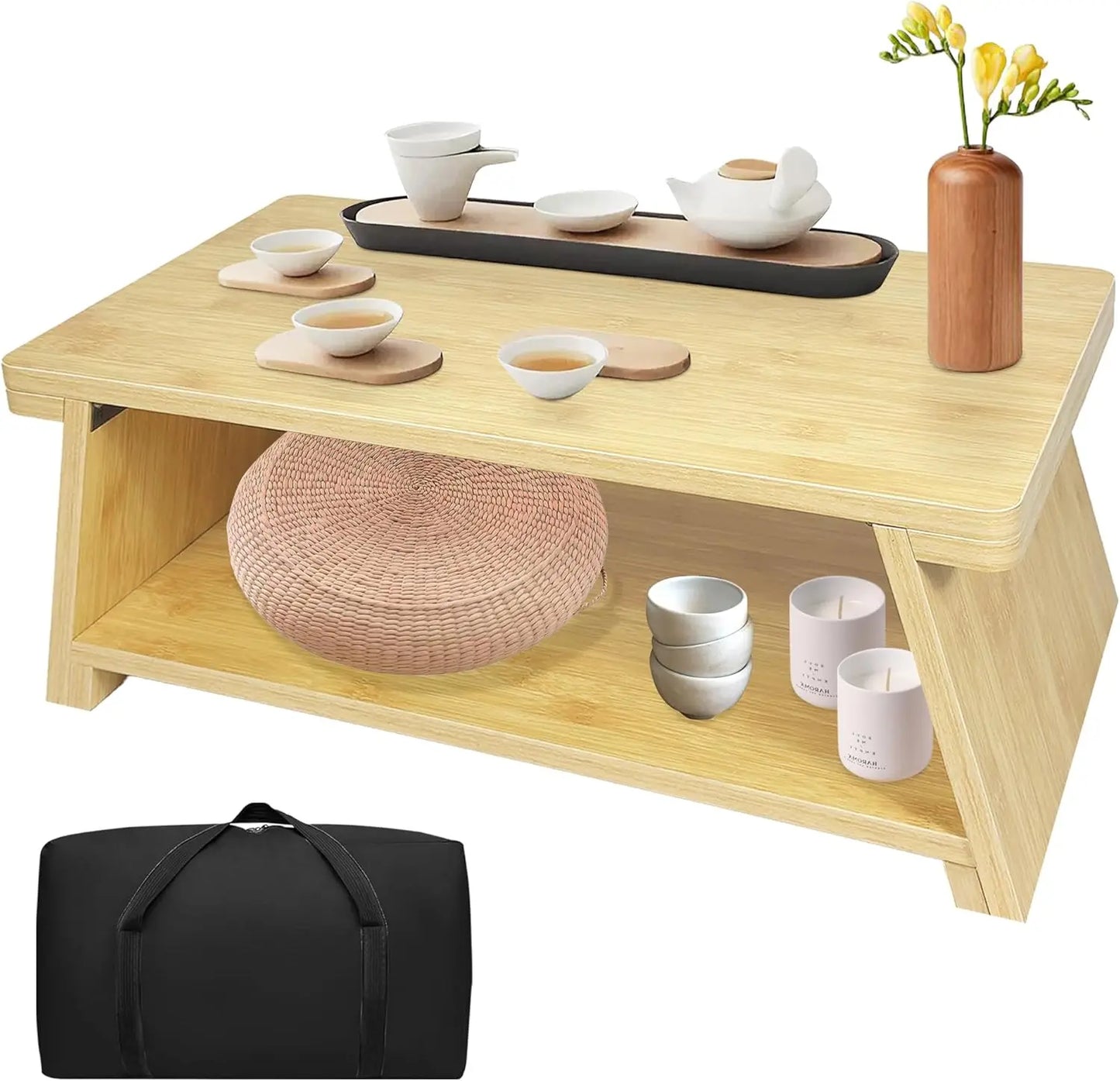 Low Meditation Table for Sitting on The Floor