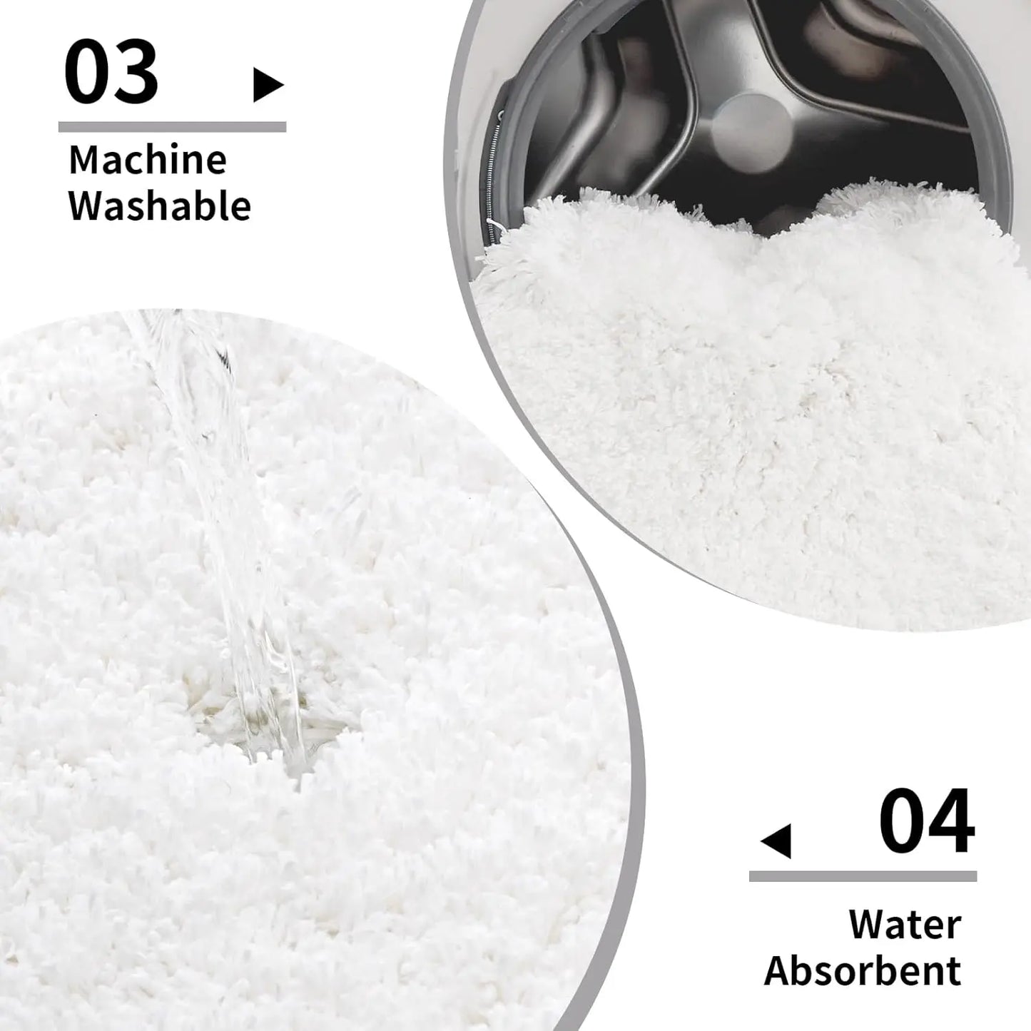 White Bathroom Rugs 24x36 Non Slip