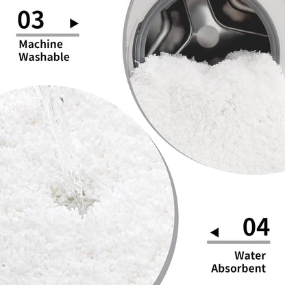 White Bathroom Rugs 24x36 Non Slip