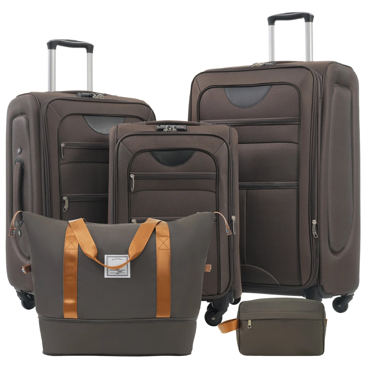 5 Piece Set Soft Expandable Travel Luggage Bag