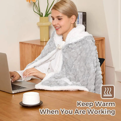 Wearable Heated Blanket Hoodie with Heating Levels