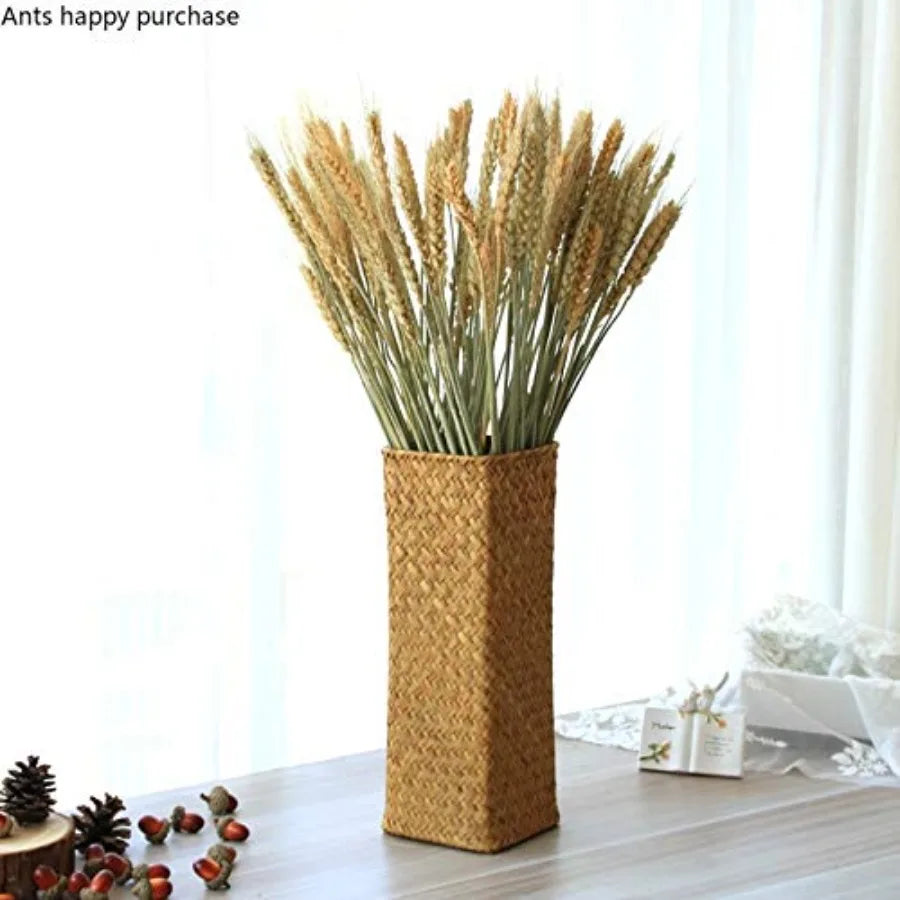 Natural Seaweed Weave Basket Pastoral Rattan Vase