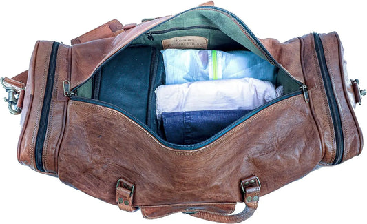 Vintage Leather Duffel Travel  Bags