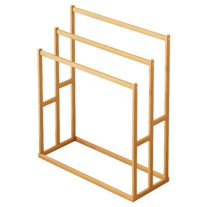Wood Vertical Towel Rack with 3 Hanging Crossbars