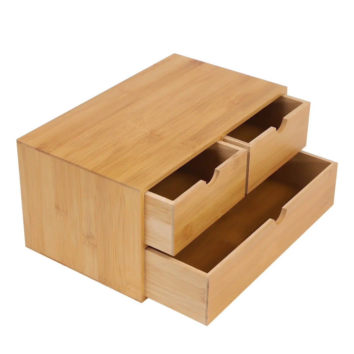 Bamboo Desktop Storage Organizer with Drawers