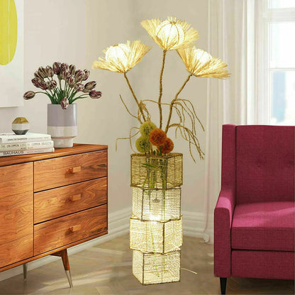 Decorative Floor Lamp LED Rattan Standing Lights