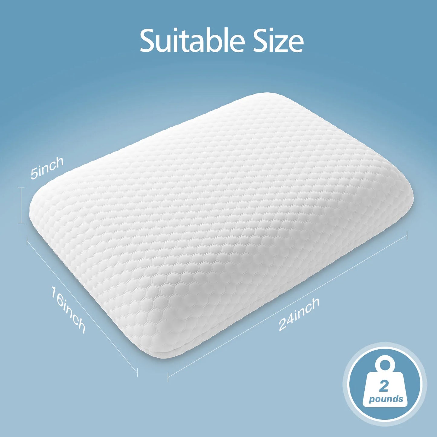 Memory Foam Pillows with Washable Comfort Cover