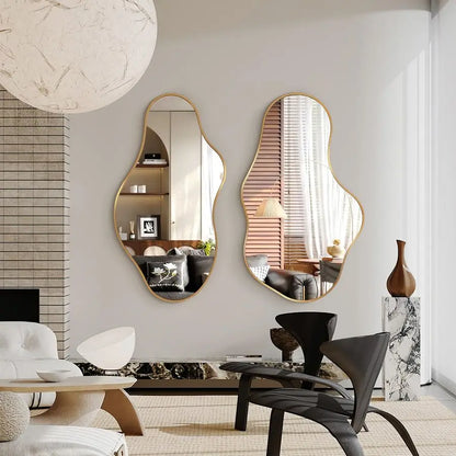 20x36 Gold Boho Abstract Asymmetrical Wall Mirror