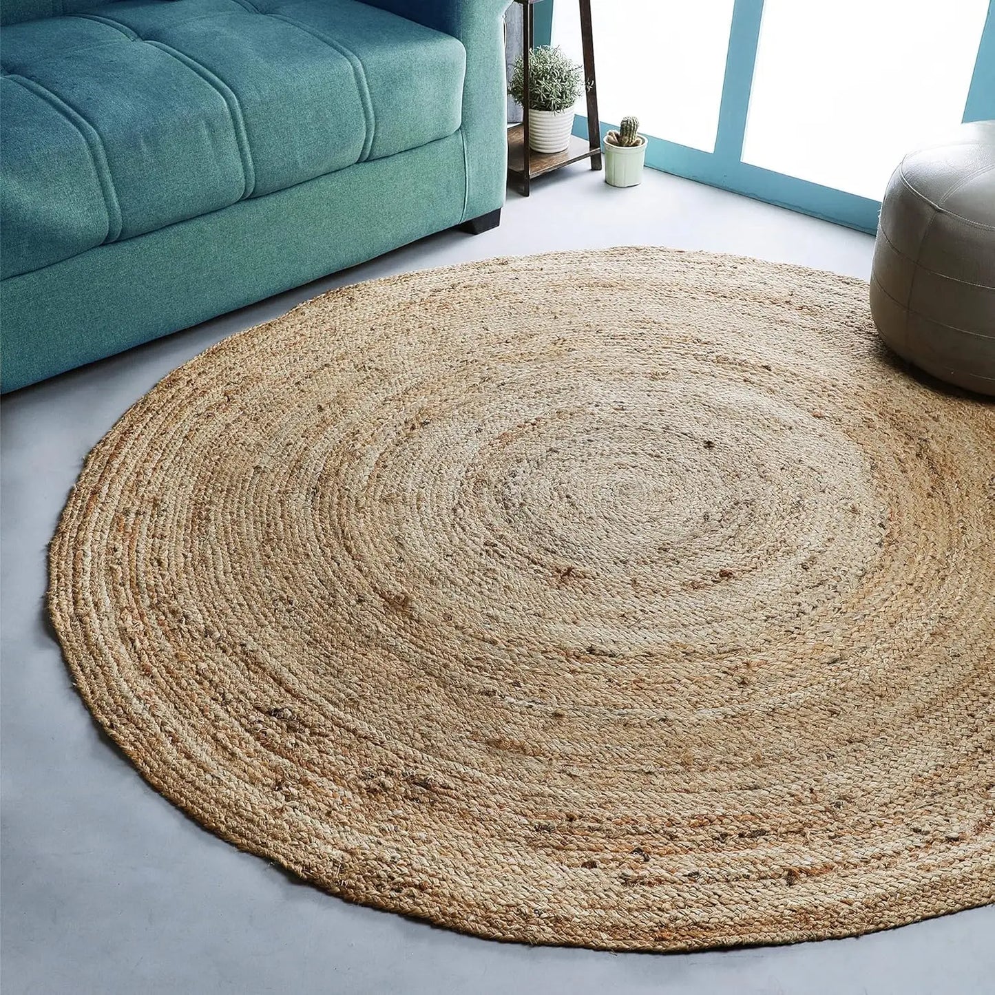 Hand Woven Jute Braided Round Rug