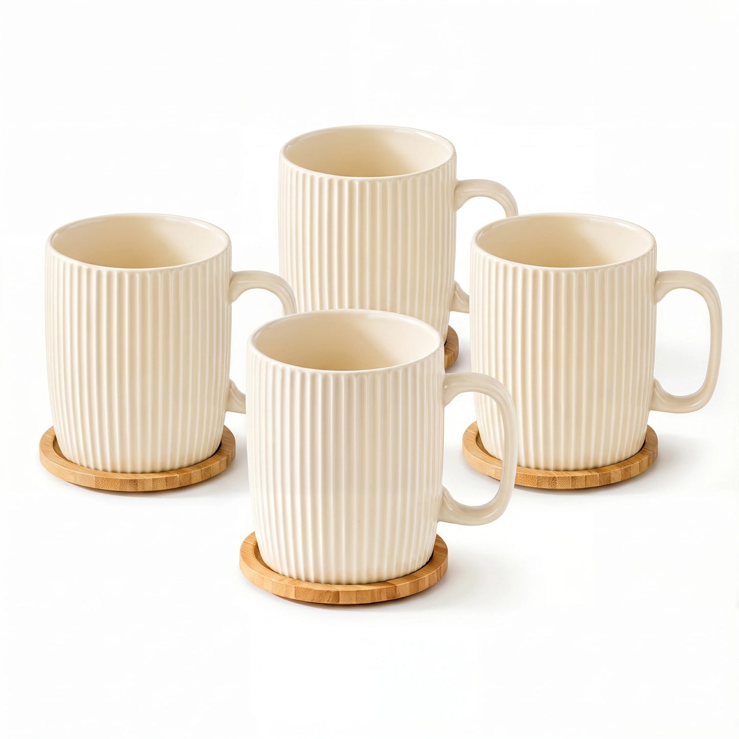 Ceramic Coffee Mugs Set of 4  with Handles