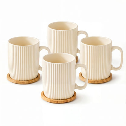 Ceramic Coffee Mugs Set of 4  with Handles