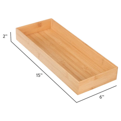 Bamboo Drawer Organizer for Kitchen Utensils and Cutlery