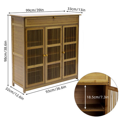 Shoe Cabinet with 3 Doors for Entryway