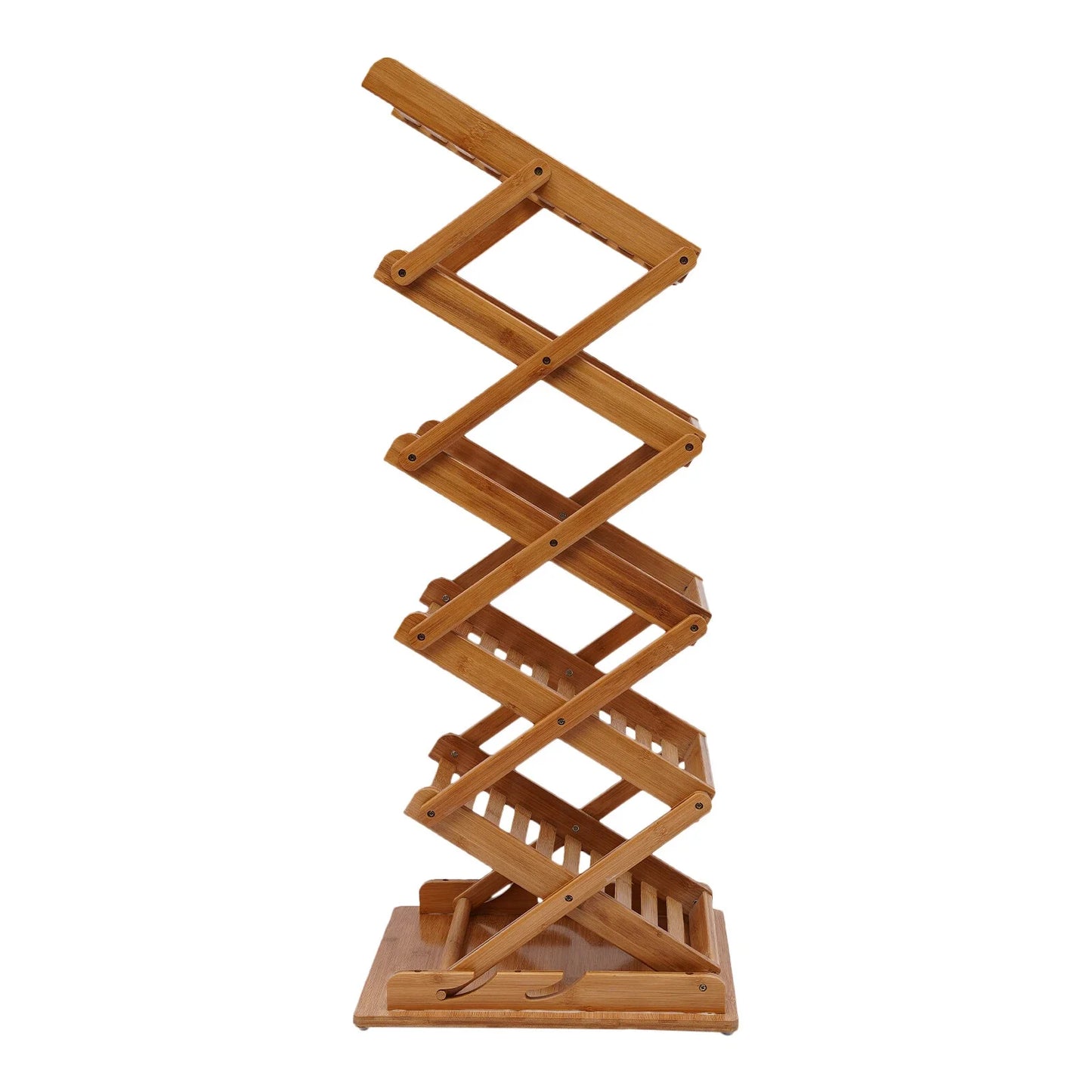 Bamboo Magazine Rack 5-Tier Foldable Storage Organizer