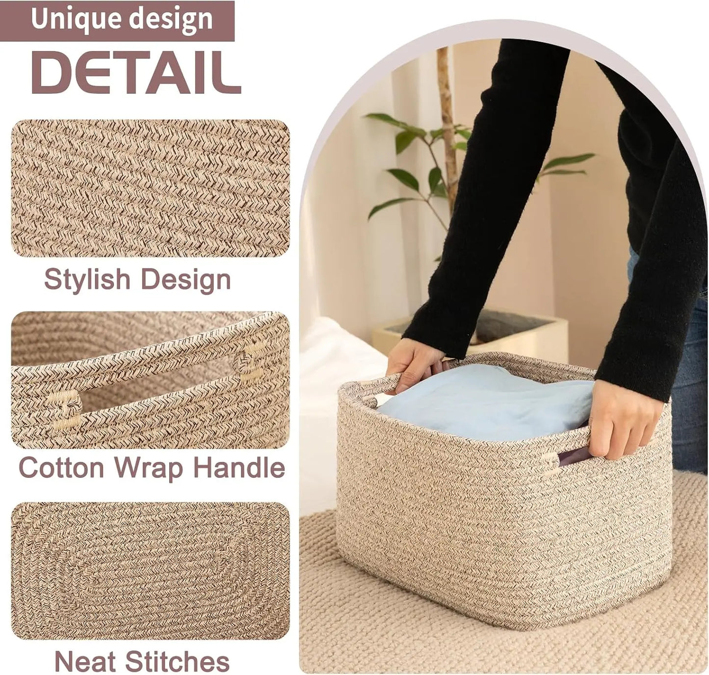 4 Pack Storage Baskets for Organizing