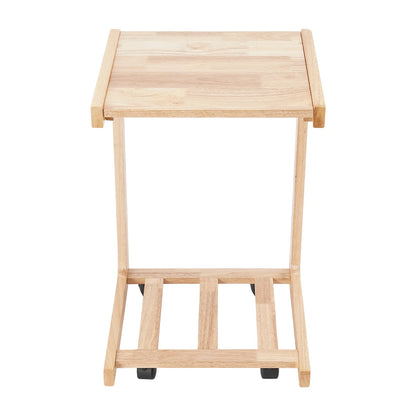 C-Shaped Small Side Table with Wheels