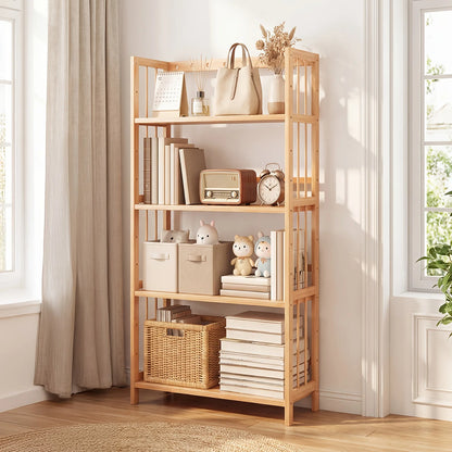 Bamboo Bookshelf with Adjustable Shelves