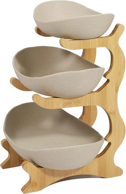3 Tier Ceramic Solid Color Fruit Plate Rack