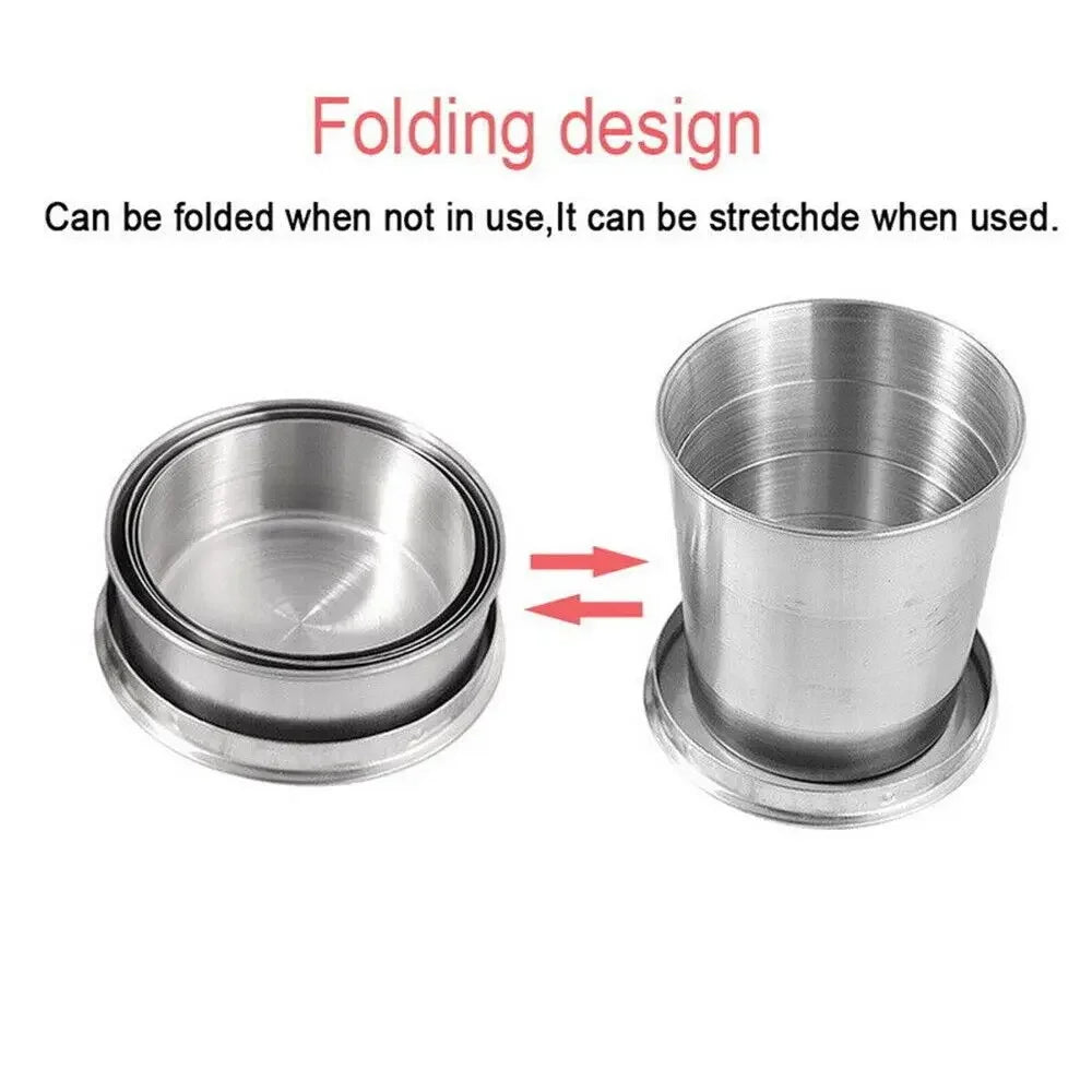 1PC Stainless Steel Folding Cup